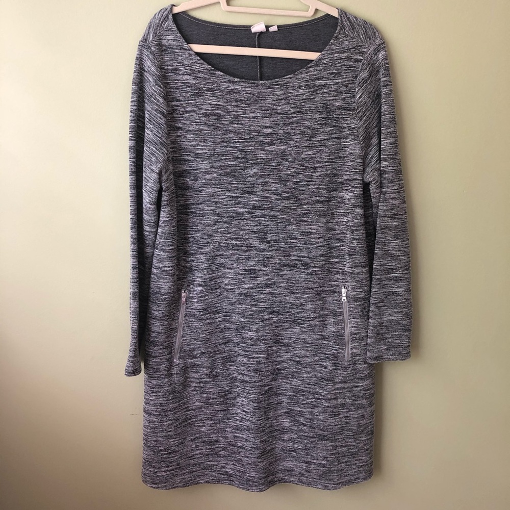 GAP Gray Marled Long Sleeve Sweatshirt Dress XL